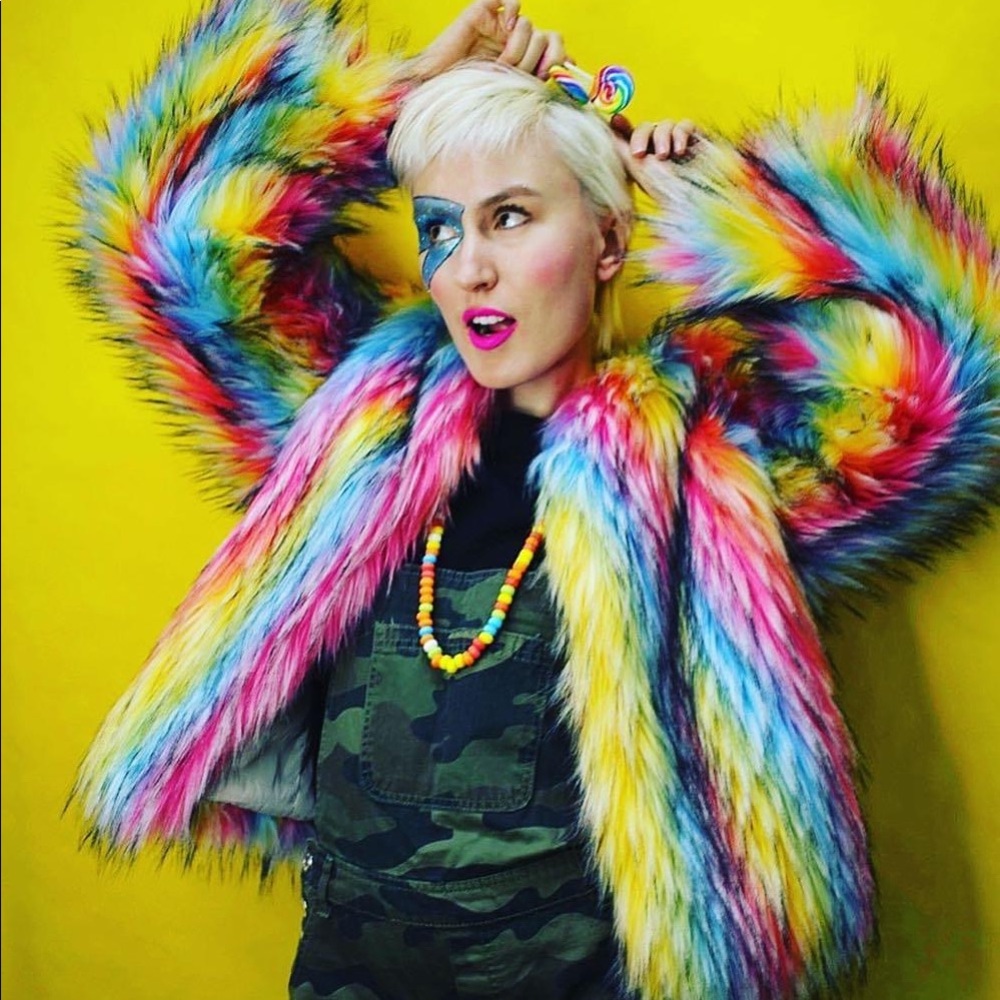 Faux fur dolls kill jacket